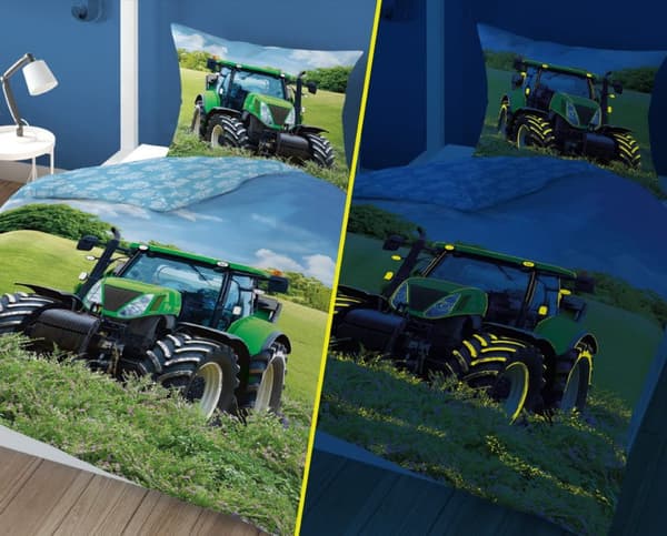 Sängkläder Glödande grön traktor 140X200