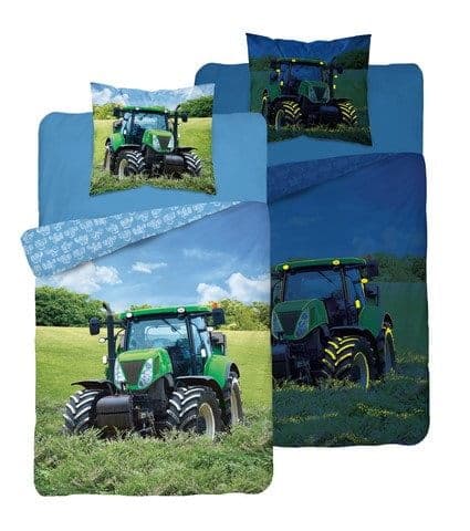 Sängkläder Glödande grön traktor 140X200
