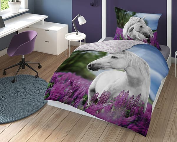 Sängkläder som lyser i mörkret HÄST ENHÖRNING 160X200