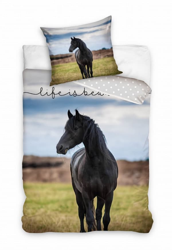 Bomullssängkläder 160x200 Black Horse Bomull