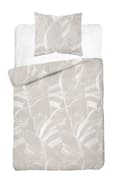 Miniatyrbillede 1 af 3: Satin Sengetøj 140x200 Blade Blomster Beige
