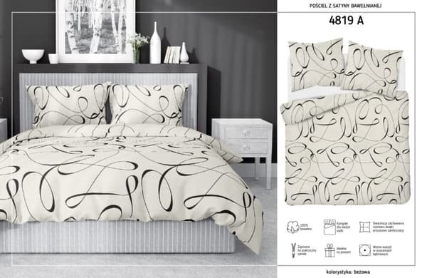 Satin Sengetøj 160x200 Moderne Lys