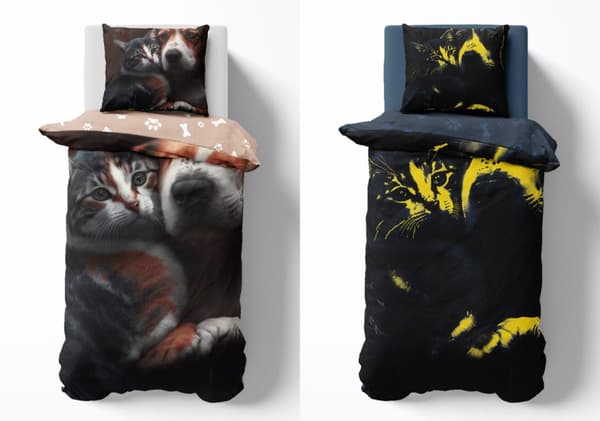 Sängkläder som lyser i mörkret 140x200 Katt Hund