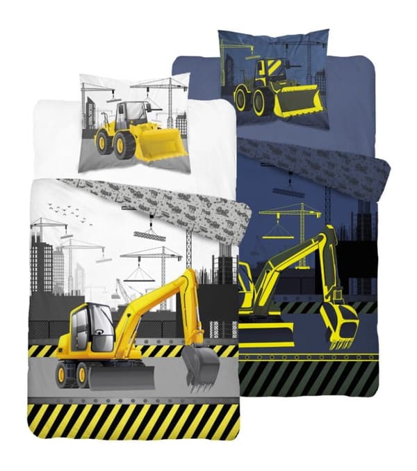 Sängkläder som lyser i mörkret 160x200 grävmaskinsdumper