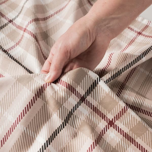 Sängkläder 220x200 Bomullssatin Savana Rutig Beige