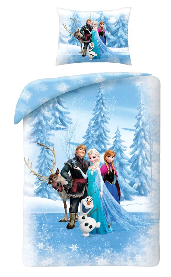 Bomullssängkläder 160x200 FROST Elsa och Anna