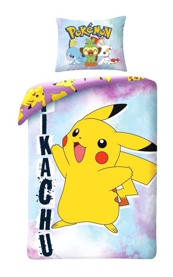 Puuvillainen vuodevaate 140x200 Pokemon Pikachu