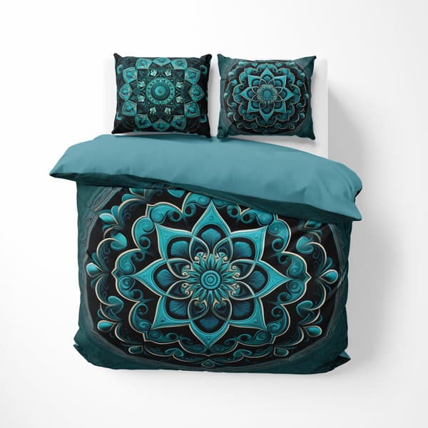 Holländskt sängkläder 160x200 Mandala Turkos ornament Holland