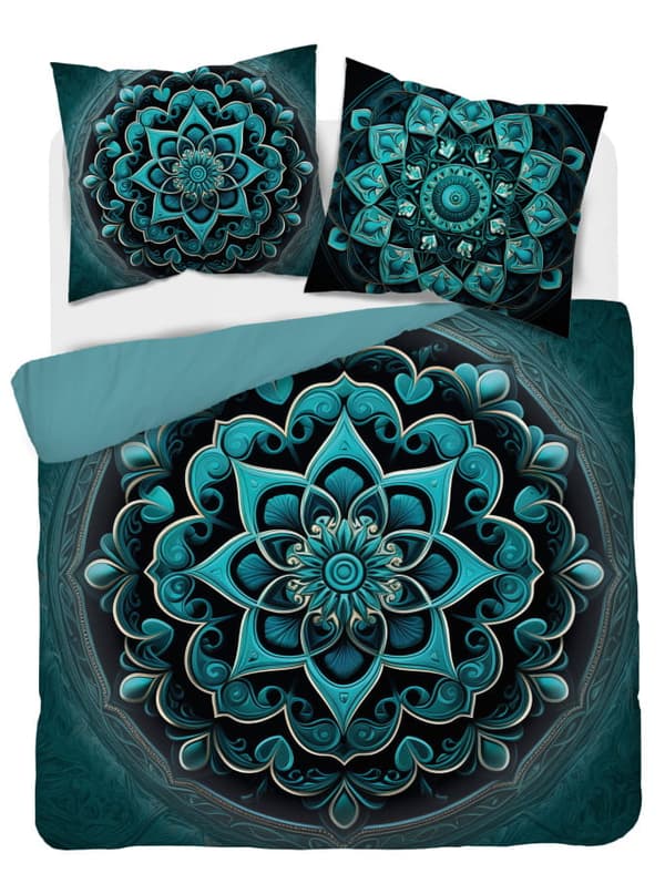 Holländskt sängkläder 160x200 Mandala Turkos ornament Holland