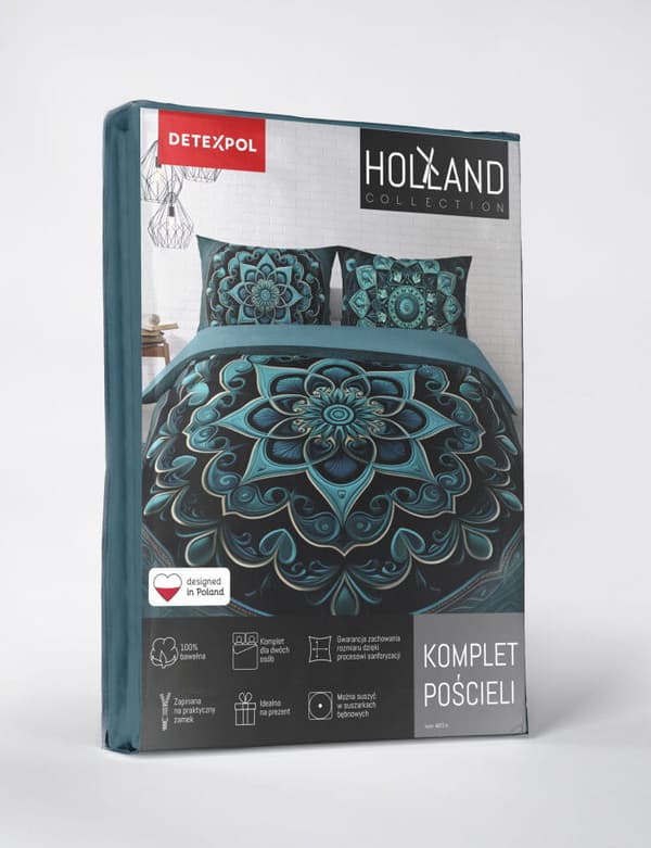 Holländskt sängkläder 220x200 Mandala Turkos ornament Holland