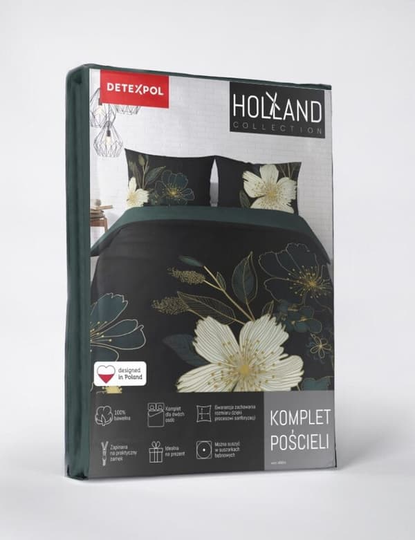 Hollantilainen vuodevaatekaappi 160x200, kukat ja lehdet, Holland