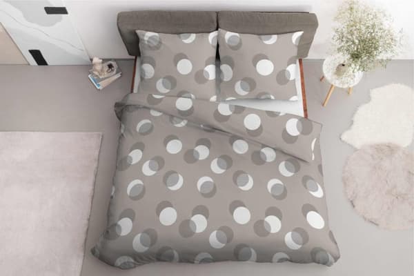 Satinsängkläder 220x200 Prickiga Beige