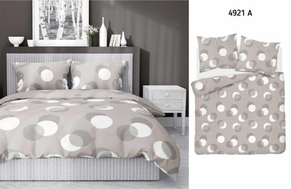 Satinsängkläder 220x200 Prickiga Beige