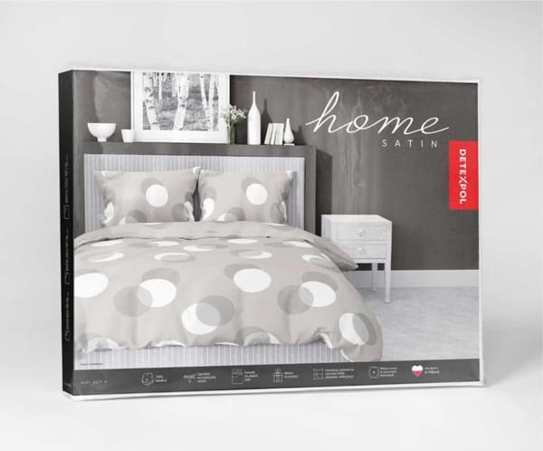 Satinsängkläder 220x200 Prickiga Beige