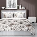 Miniatyrbillede 6 af 8: Satin Sengetøj 160x200 Blomster Beige