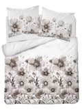 Miniatyrbillede 2 af 8: Satin Sengetøj 160x200 Blomster Beige