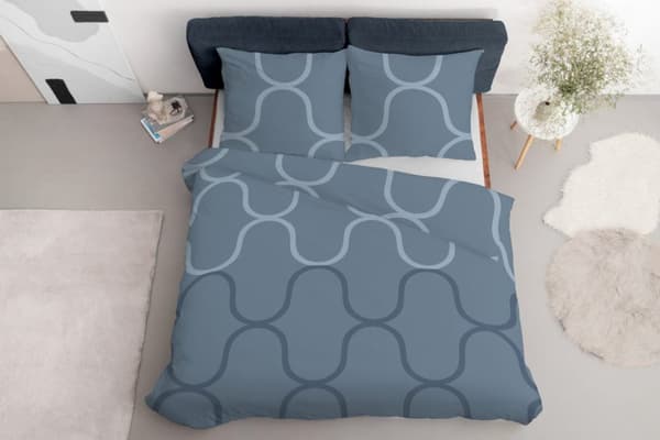 Sängkläder 160x200 Satin Microfiber Blågrå