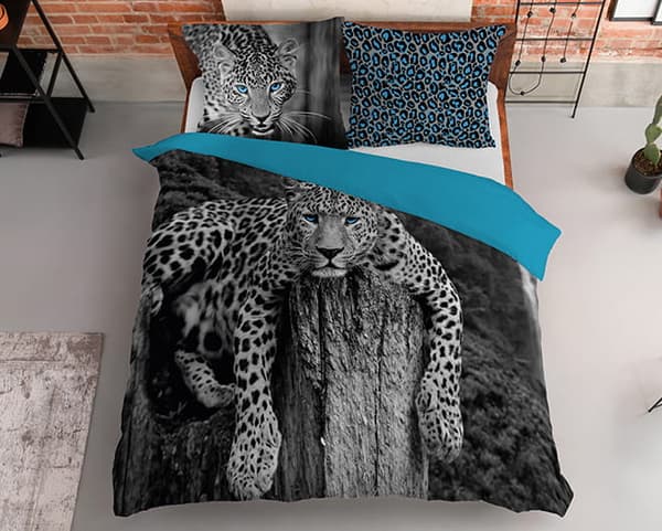 Bomuldssengetøj Hvid Panter 160x200 Holland Natura 3822A