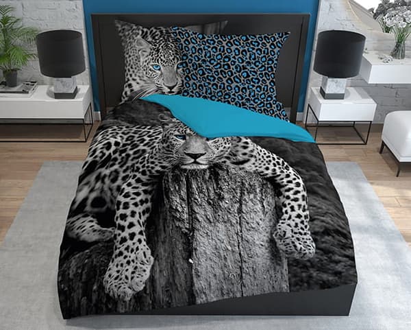 Bomuldssengetøj Hvid Panter 160x200 Holland Natura 3822A