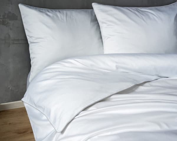 Ren bomull Makosatin sängkläder 140x200 Vit Premium