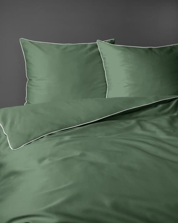 Ren bomuldssengetøj Makosatin 160x200 Grøn Premium