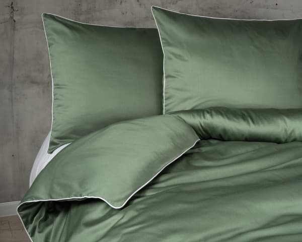 Ren bomuldssengetøj Makosatin 160x200 Grøn Premium
