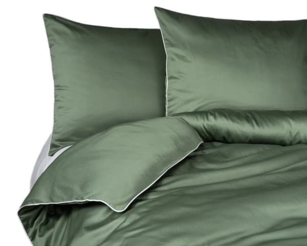Ren bomuldssengetøj Makosatin 160x200 Grøn Premium