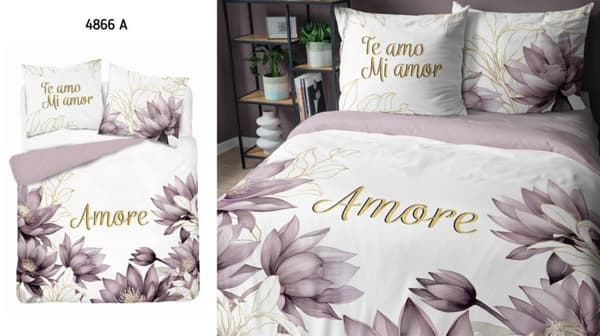 Holländskt sängkläder 160x200 Amore Flowers Holland