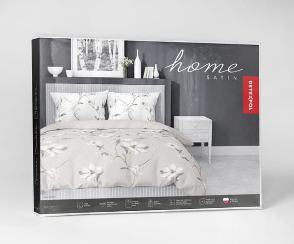 Satiinivuodevaate 220x200 Kukat Vaalea Beige