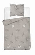Miniatyrbillede 1 af 3: Satin Sengetøj 140x200 Blomster Beige