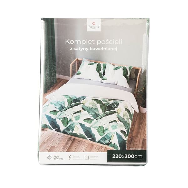 Vuodevaatteet 220x200 puuvillasatiinia, banaaninlehtivihreä