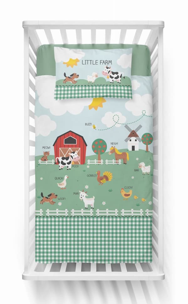 Babysängkläder 100x135 Traktor Farm BOMULL