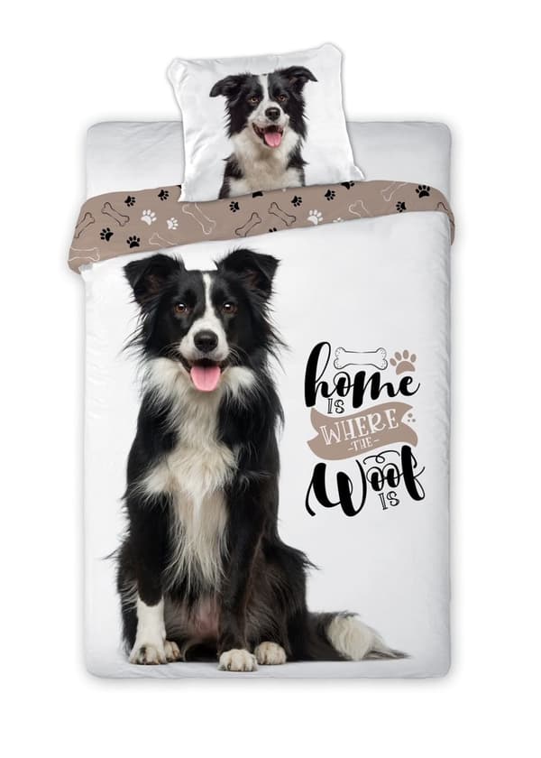 Sängkläder 160x200 Barn Border Collie hund