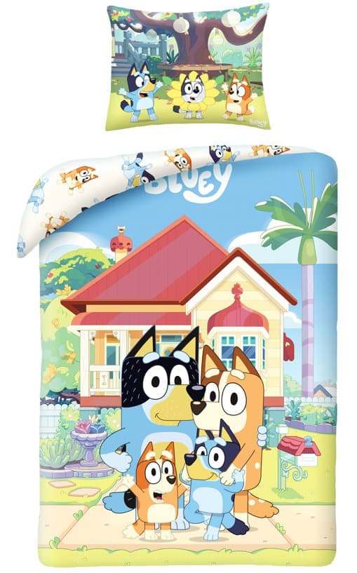 Bomuldssengetøj 140x200 Blå Blå Hund HIT