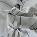 Miniatyrbild 4 av 8: Satinsängkläder 220x200cm Blommor Askgrå Vit