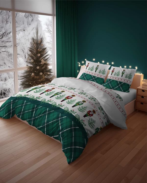 Flannel Sengetøj 160x200 JUL Nøddeknækker
