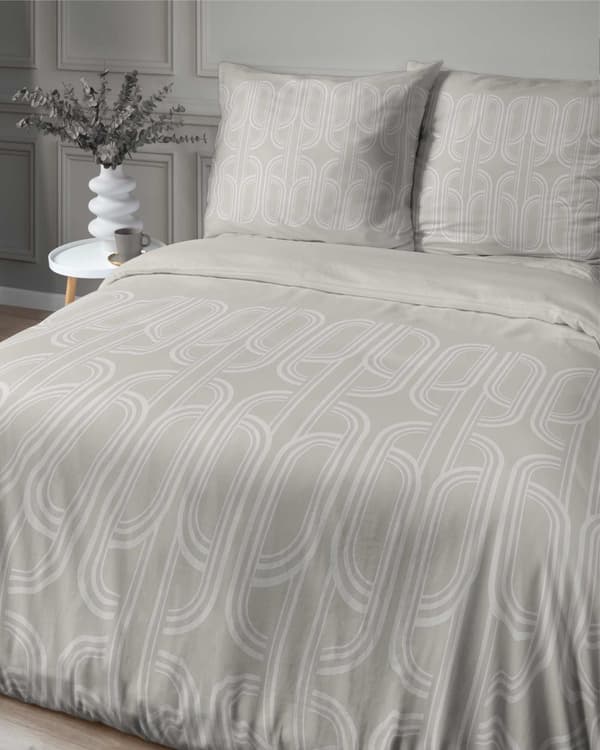 Sengetøj Flannel 220x200 Ornament Beige