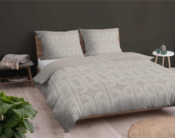 Sengetøj Flannel 220x200 Ornament Beige