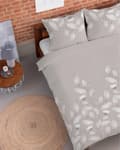 Miniatyrbillede 3 af 4: Flannel Sengetøj 220x200 Blomster Lys Beige