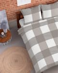Pikkukuva 3 / 4: Flanellivuodevaatteet 220x200 ruutukuvioinen beige