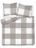 Pikkukuva 1 / 4: Flanellivuodevaatteet 220x200 ruutukuvioinen beige