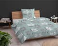 Miniatyrbillede 2 af 2: Flannel Sengetøj 140x200 Blomster Mint Lys