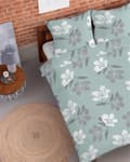 Miniatyrbillede 3 af 4: Flannel Sengetøj 220x200 Blomster Mint Lys