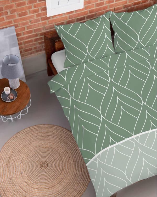 Flannel Sengetøj 220x200 Mosaic Green