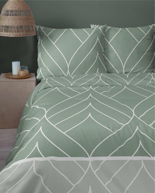 Flannel Sengetøj 220x200 Mosaic Green