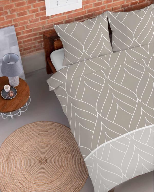 Flanellsängkläder 220x200 Mosaic Beige