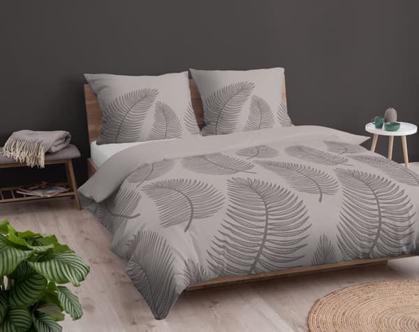 Bomullssängkläder 160x200cm Löv Beige