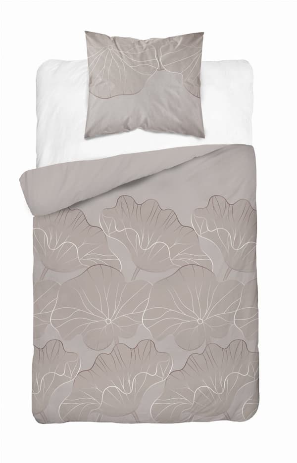 Bomuldssengetøj 140x200cm Blomster Beige