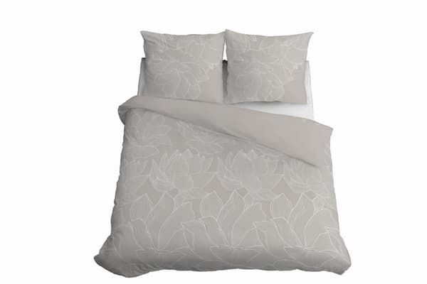 Satin Sengetøj 160x200 Blomster Beige