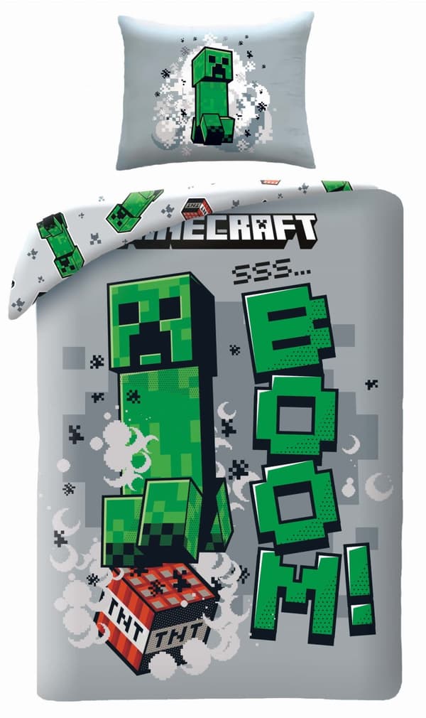 Barnsängkläder 140X200 MINECRAFT Steve Creeper Mikrofiber